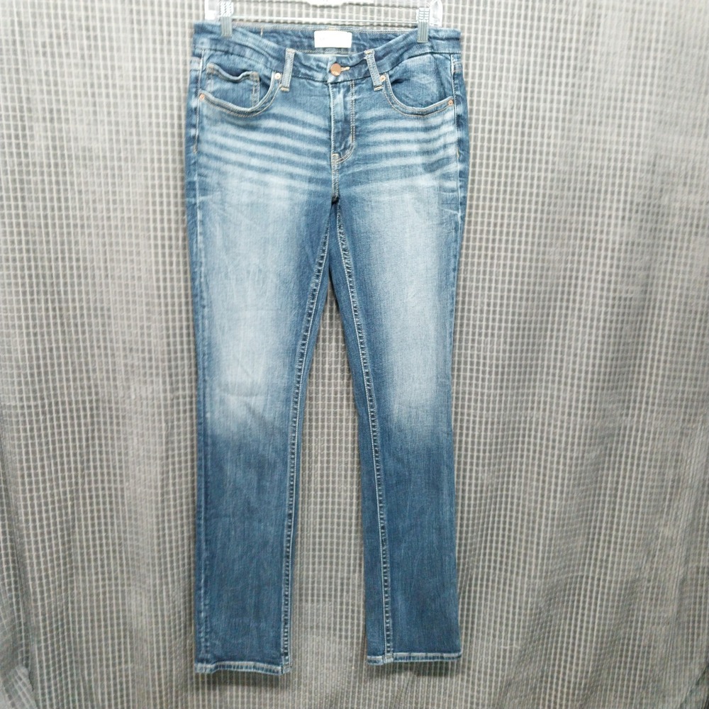 BKE Stella Straight Jeans Womens Slim Fit Low Rise 31x34 Blue ABK2332L